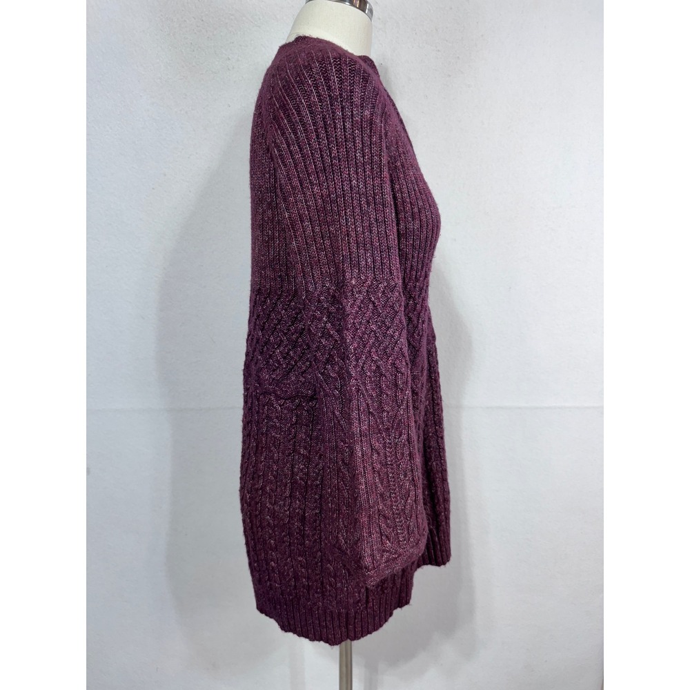 Cabi Small Purple‎ Tunic Sweater Women's V-Neck Cable Knit Bell Sleeve - Picture 8 of 9